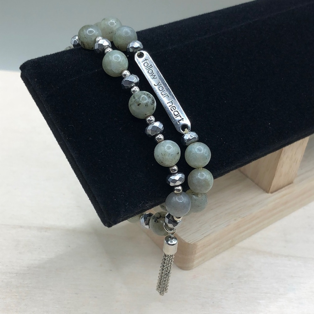 Soul Stacks Follow Your Heart Beaded Stretch Bracelets Labradorite 2